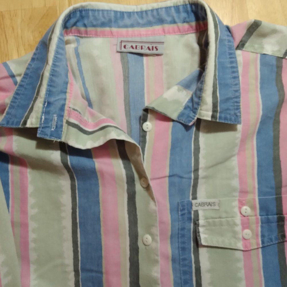 Vintage Cabrais Striped Button Down Shirt - Picture 3 of 8